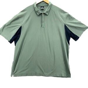 Nike‎ Mens Dri Fit Golf Polo Shirt Size XXL Short Sleeve Sage Green Black Button